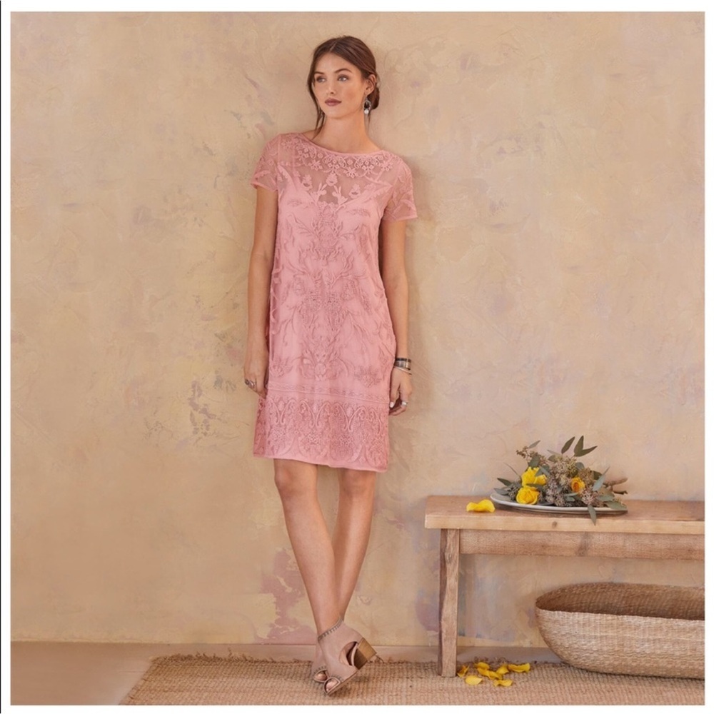 Sundance True Grace Pink Lace Dress Blush Pink Size PXS Coquette Feminine Soft - Picture 15 of 15